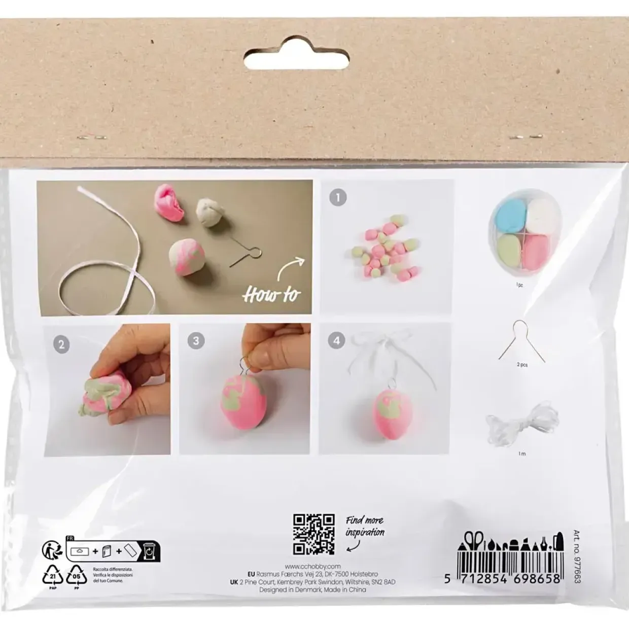 DIY Kit Mini Modellering Marmorerede æg