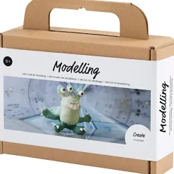 DIY Kit Mini Modellering Monster Lulu lys grøn, mørk grøn
