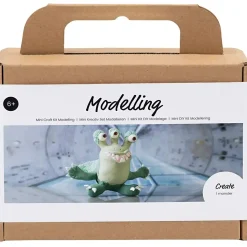 DIY Kit Mini Modellering Monster Lulu lys grøn, mørk grøn