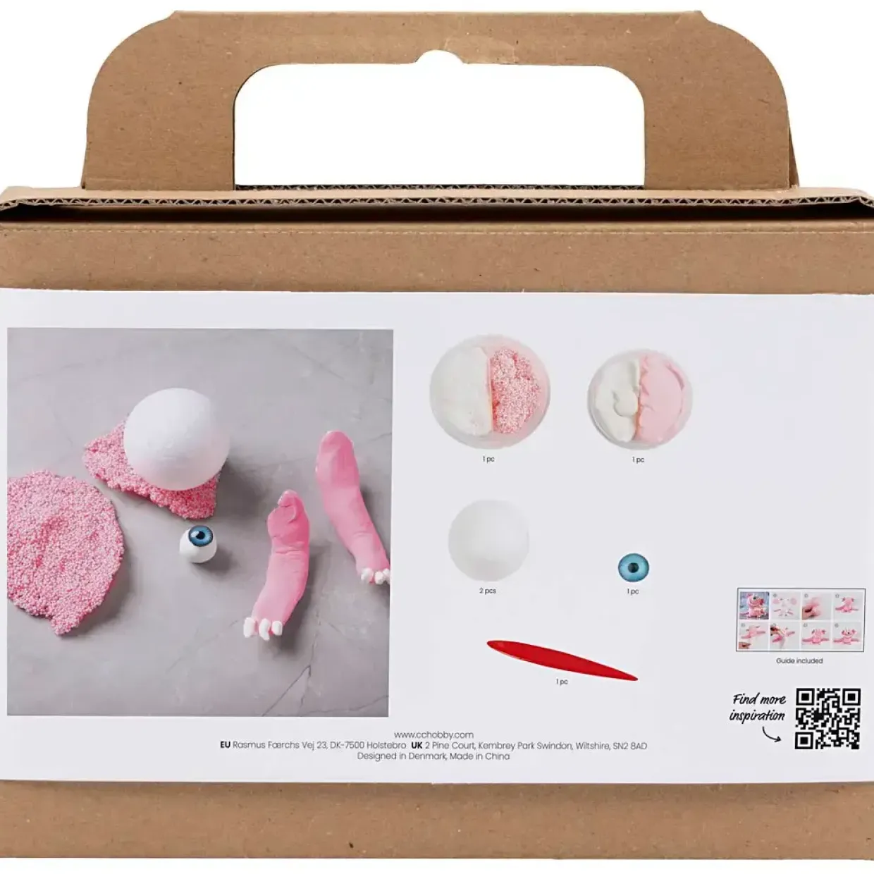DIY Kit Mini Modellering Monster Sally lys pink