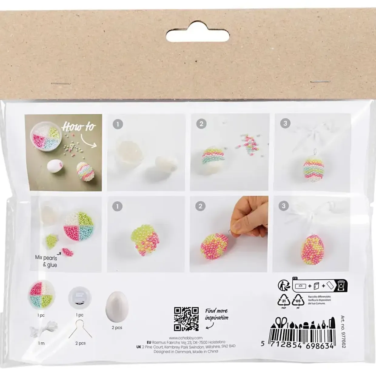 DIY Kit Mini Modellering Perleæg pastelfarver