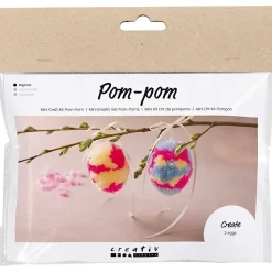 DIY Kit Mini Pompon Æg colorful