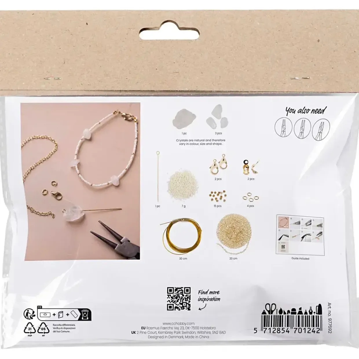 DIY Kit Mini Smykker Bjergkrystalarmbånd