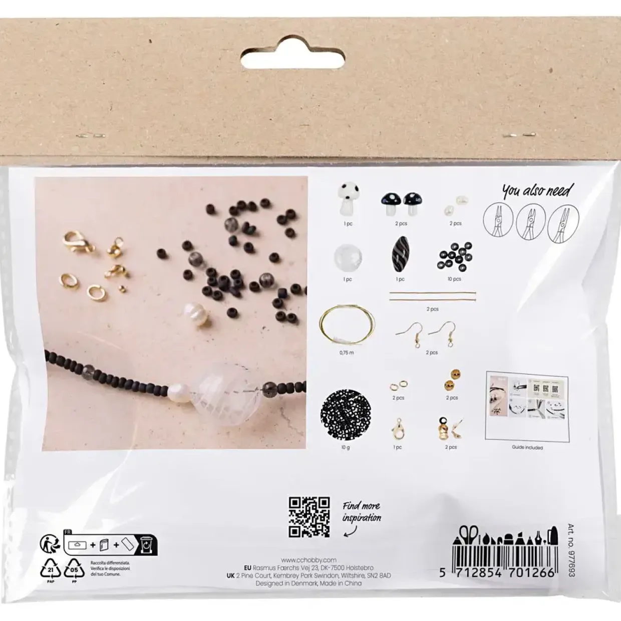 DIY Kit Mini Smykker Chunky halskæde sort harmoni