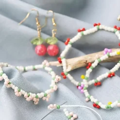 DIY Kit mini Smykker Elastikarmbånd og ørering