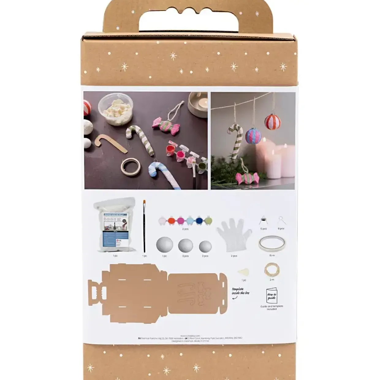 DIY Kit Modellering, Julefigurer af pulp, ass. farver, 1 pk.
