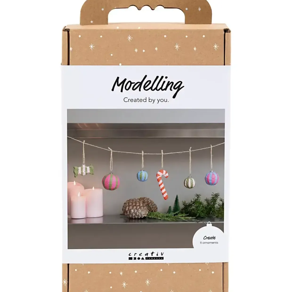 DIY Kit Modellering, Julefigurer af pulp, ass. farver, 1 pk.