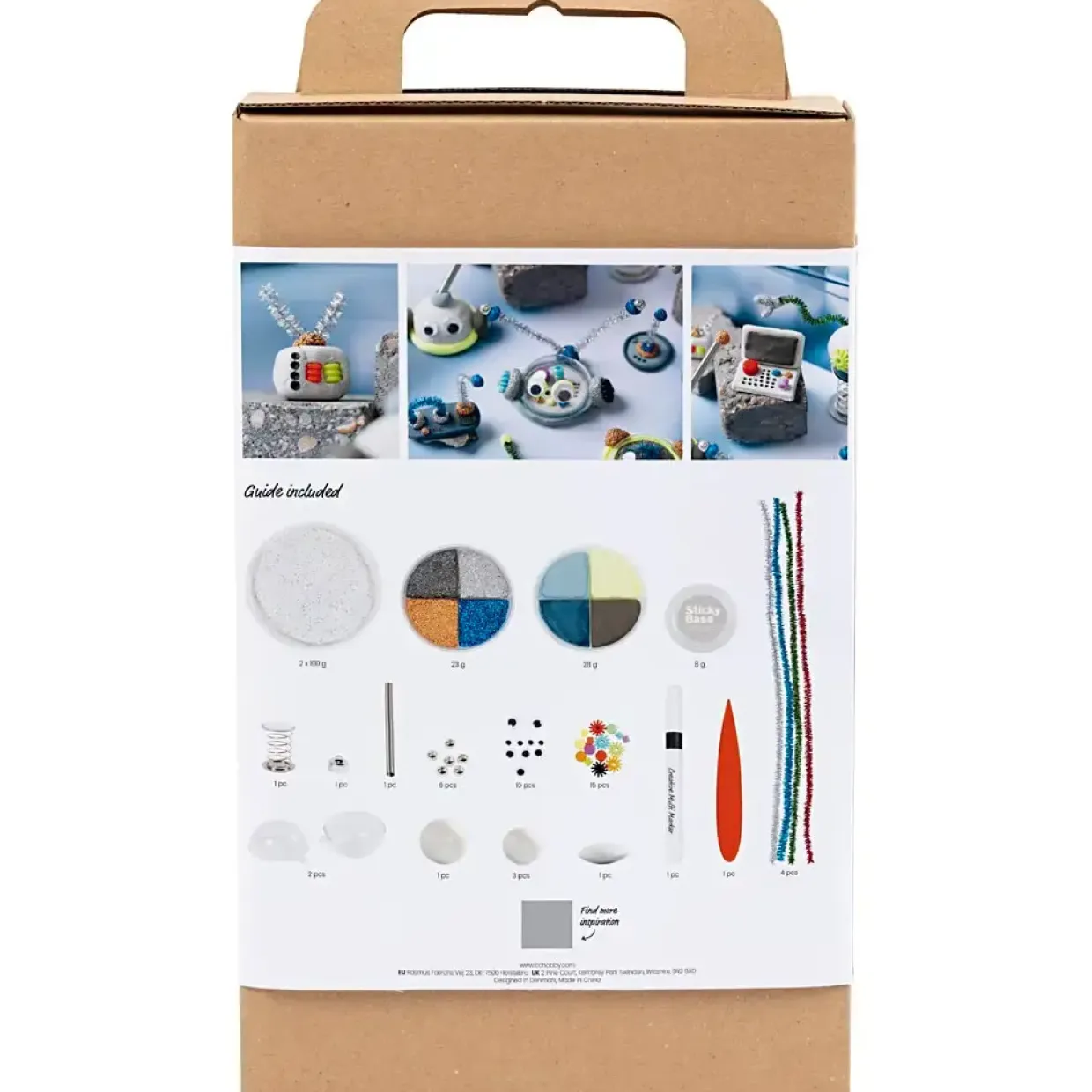DIY Kit Modellering, Robot, blå, grå, rød, forsølvet - 1 pk