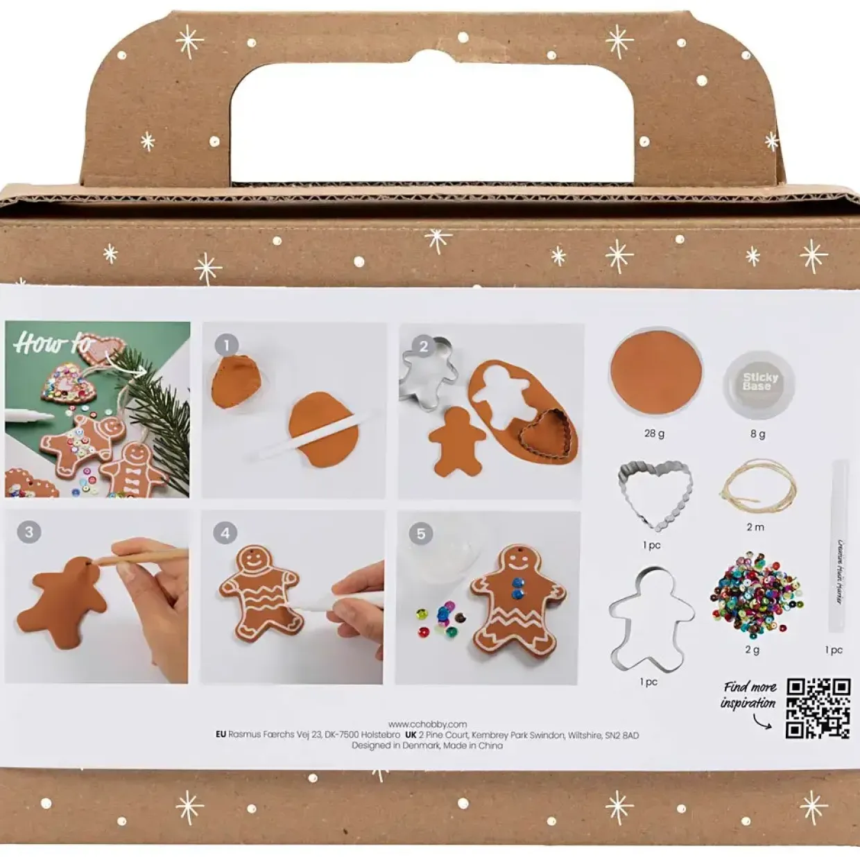 DIY Kit Modellering, Småkagefigurer, mellem brun