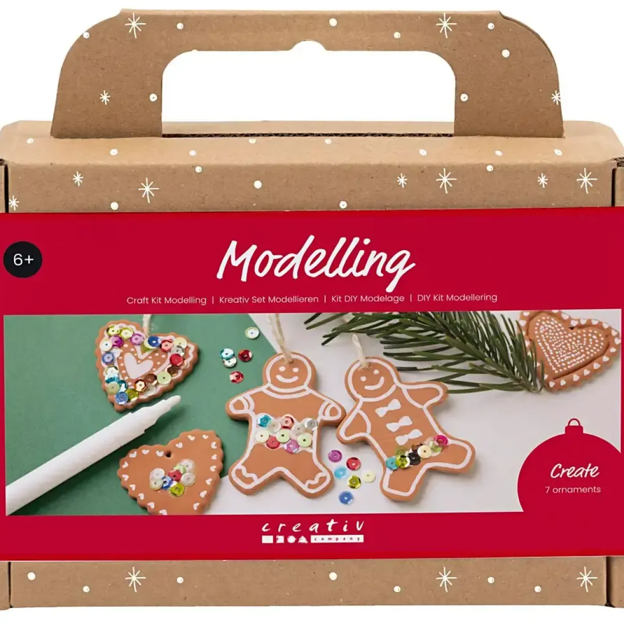 DIY Kit Modellering, Småkagefigurer, mellem brun