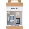 DIY Kit Papirkunst, Billeder til ophæng, off white