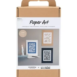 DIY Kit Papirkunst, Billeder til ophæng, off white
