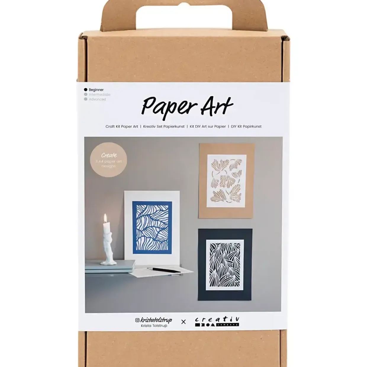 DIY Kit Papirkunst, Billeder til ophæng, off white