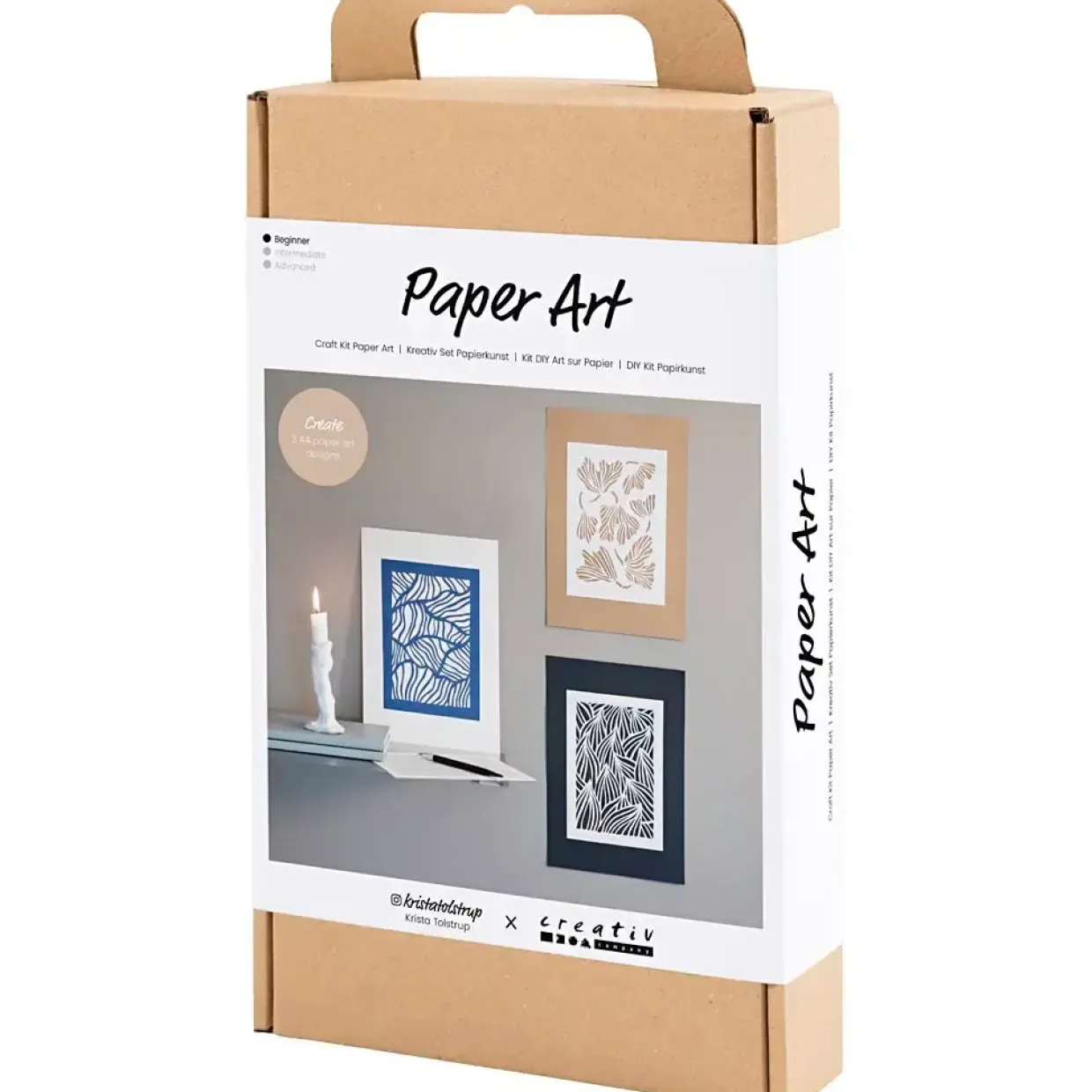 DIY Kit Papirkunst, Billeder til ophæng, off white