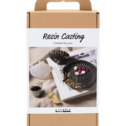 DIY Kit Resin Støbning, Musling, sort, guld - 1 pk