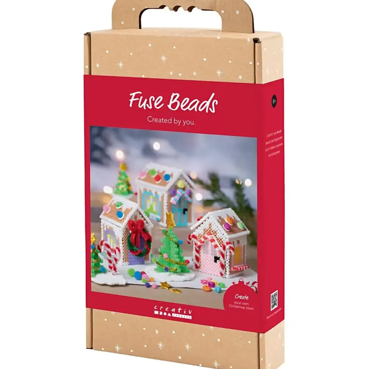 DIY Kit Rørperler, Julehuse, ass. farver, 1 pk.