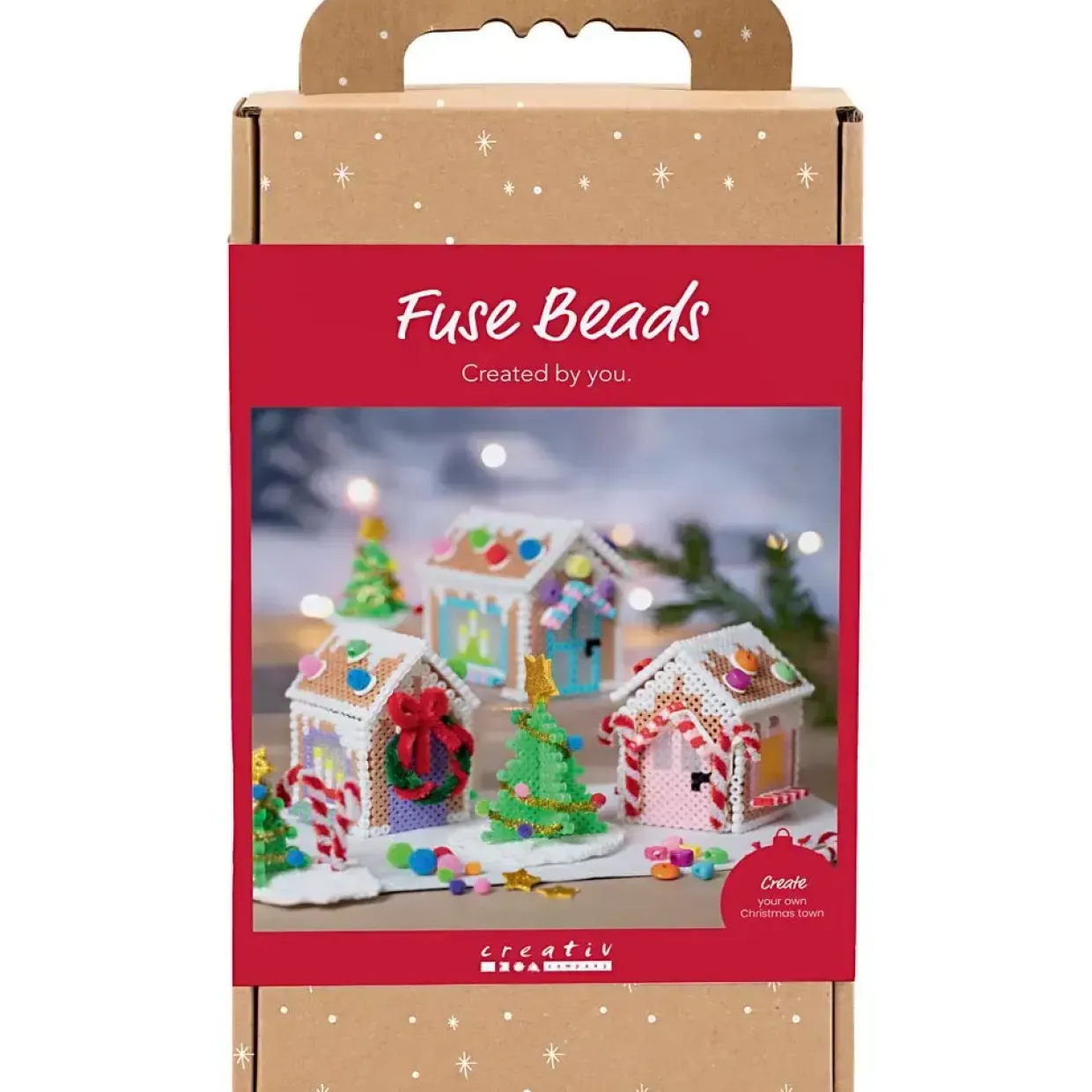 DIY Kit Rørperler, Julehuse, ass. farver, 1 pk.