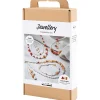 DIY Kit Smykker, beige, brændt orange, hvid perlemor - 1 pk