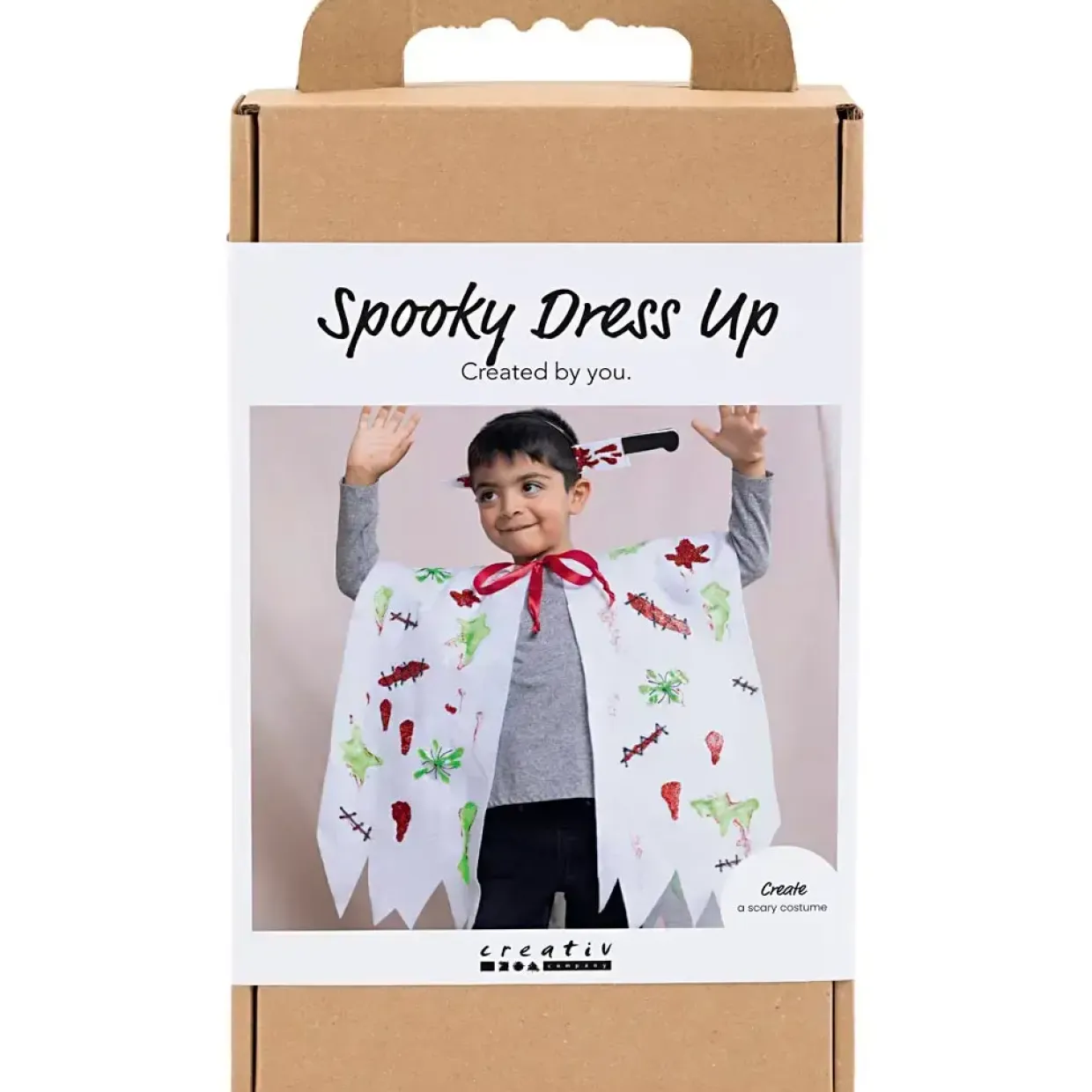 DIY Kit Spooky Udklædning, Kappe og hårbøjle, ass. farver, 1 pk.