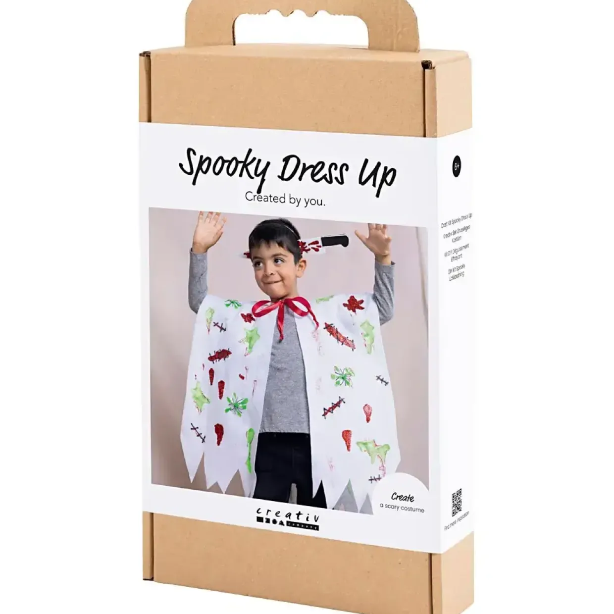 DIY Kit Spooky Udklædning, Kappe og hårbøjle, ass. farver, 1 pk.