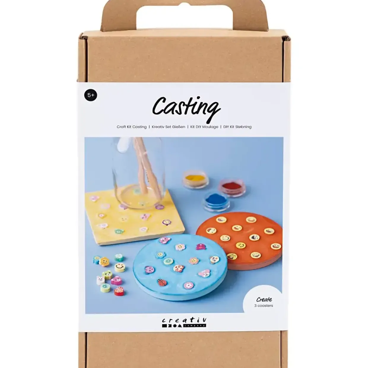 DIY Kit Støbning, Platter, blå, rød, gul