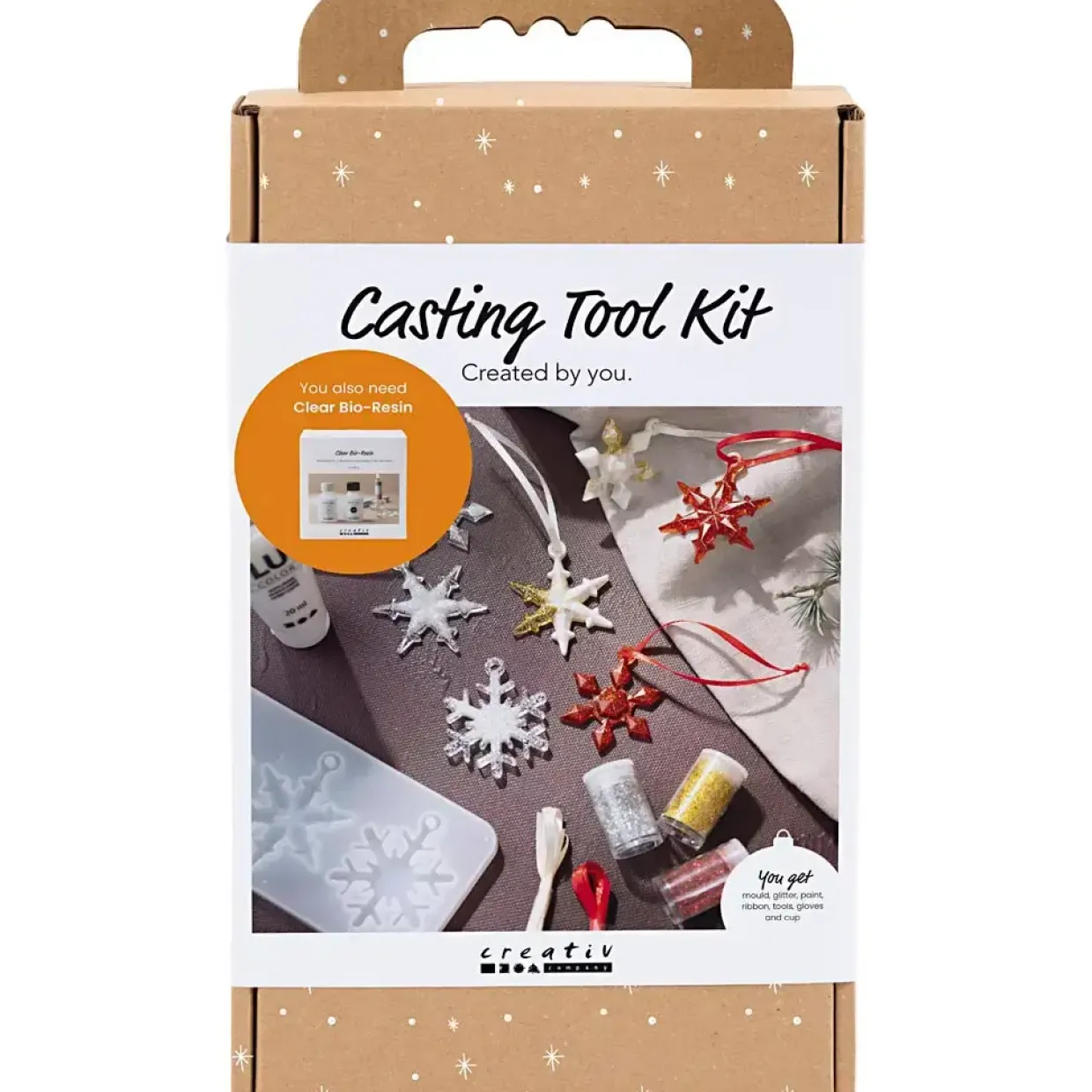 DIY Kit Støbning, Snefnug, 1 pk.