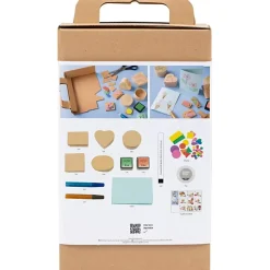 DIY Kit Stempeltryk, Dekorerede æsker og kort, beige, mellem grøn, mint, klar rød