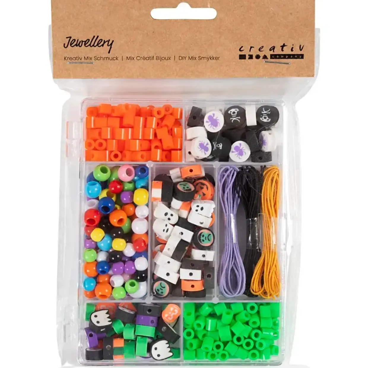 DIY Mix Smykker, Halloween, halloweenfarver, 1 pk.