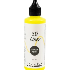 3D Liner, blank, halvdækkende, neon gul, 90 ml/ 1 fl.