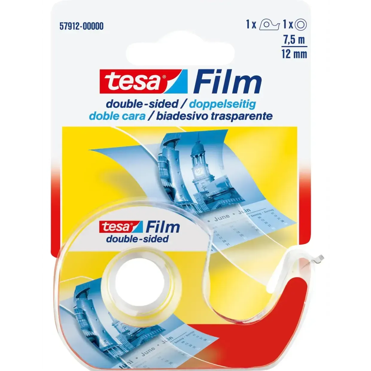 Dobbeltklæbende Tape Tesa klar 12 mm x 7.5m