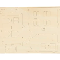 3D Puslespil Hus med veranda størrelse 22,5 x 16 x 17,5 krydsfiner
