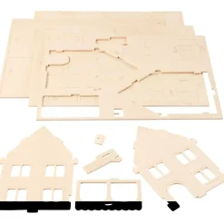 3D Puslespil Hus med veranda størrelse 22,5 x 16 x 17,5 krydsfiner