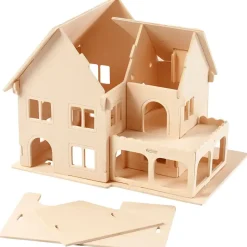 3D Puslespil Hus med veranda størrelse 22,5 x 16 x 17,5 krydsfiner