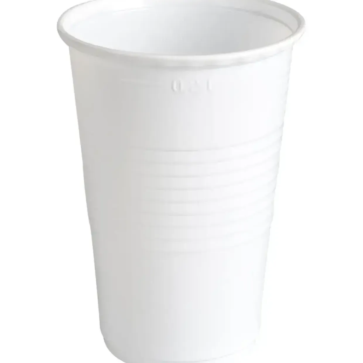 Drikkebæger - ABENA Gastro - Hvid PP m/riller - 20 cl (23 cl) - 3000 stk