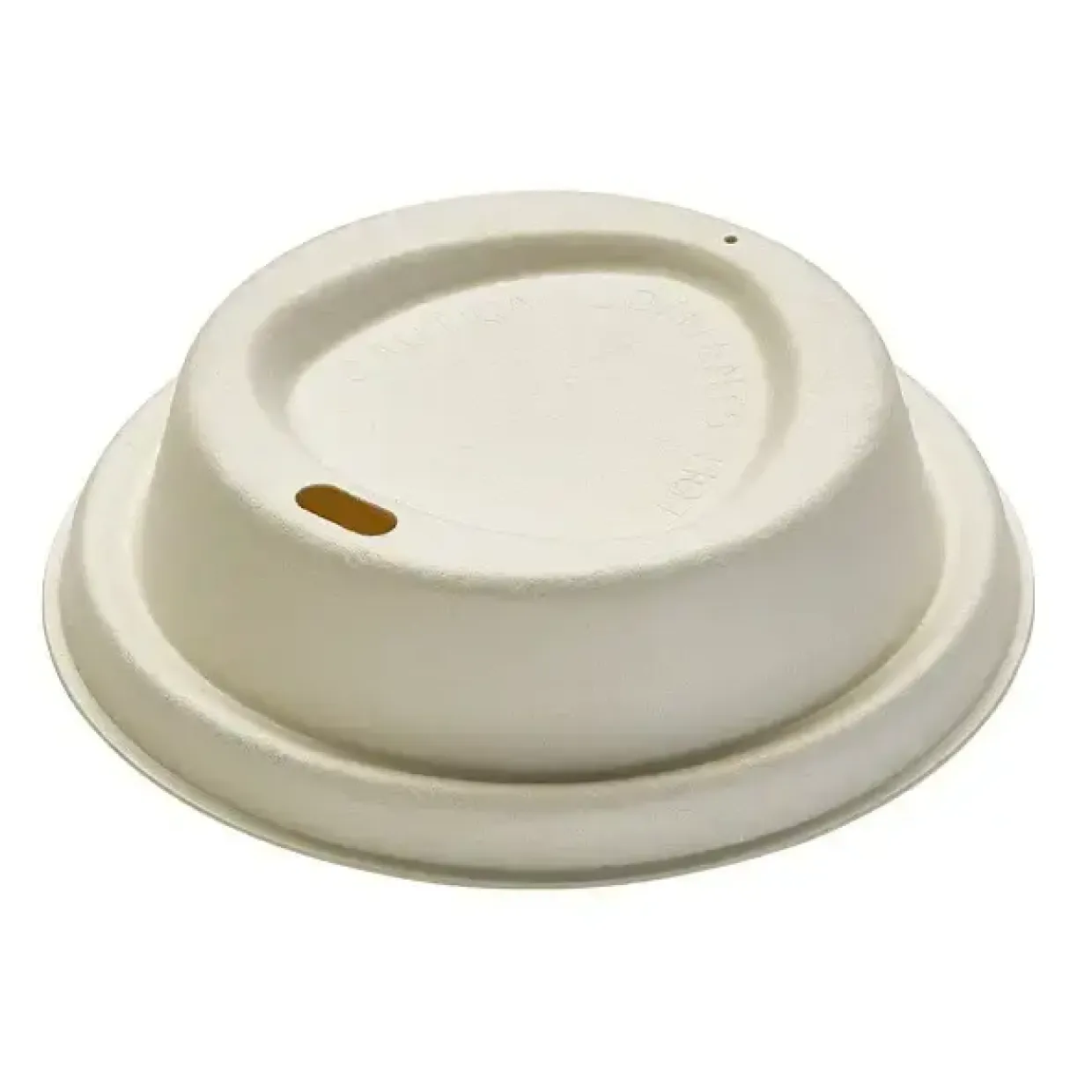 Drikkelåg Bagasse Ø90xH30mm Til Kaffebæger Natur - 50 stk/ps