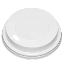 Drikkelåg CPLA Ø90xH20mm Til Kaffebæger Hvid Catersource - 10 ps x 100 stk/krt