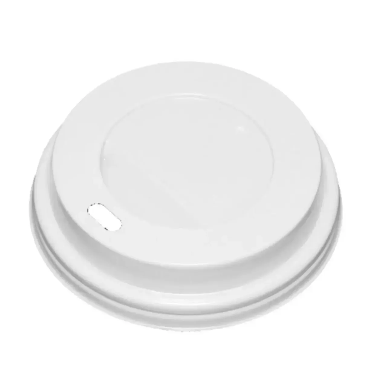 Drikkelåg PS Plast Ø80xH20mm Til Kaffebæger Hvid Catersource - 10 ps x 100 stk/krt