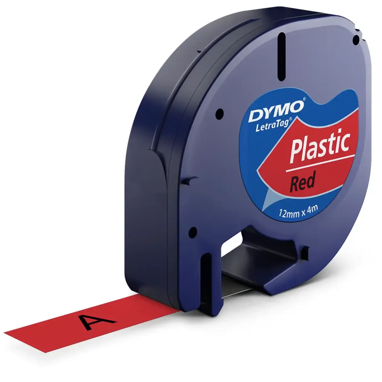 Dymo LetraTag Tape 12mmx4m rød plasttape