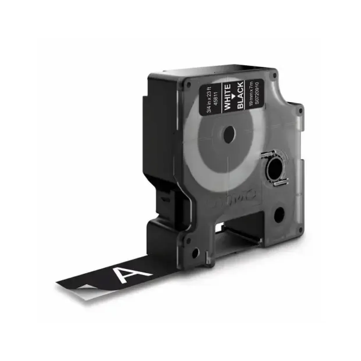 DYMO Tape D1 45811 - Label tape 19 mm hvid på sort - 5 pakker