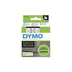 DYMO Tape D1 43610 - Labeltape 6 mm sort på klar