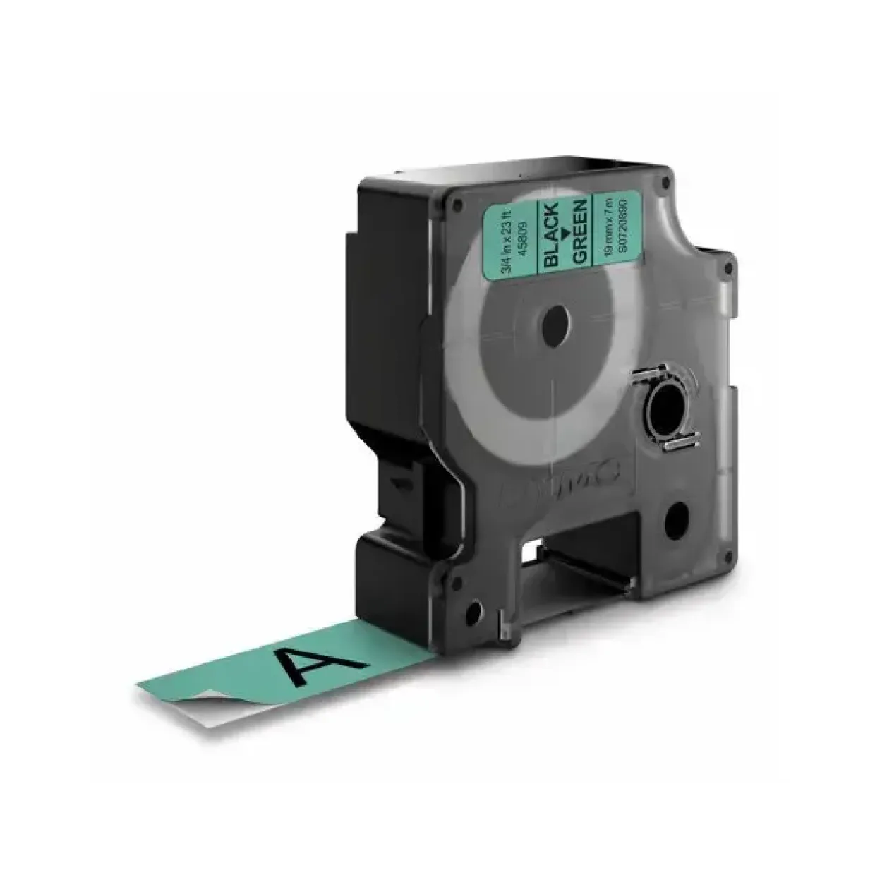 DYMO Tape D1 45809 - Label tape 19 mm sort på grøn