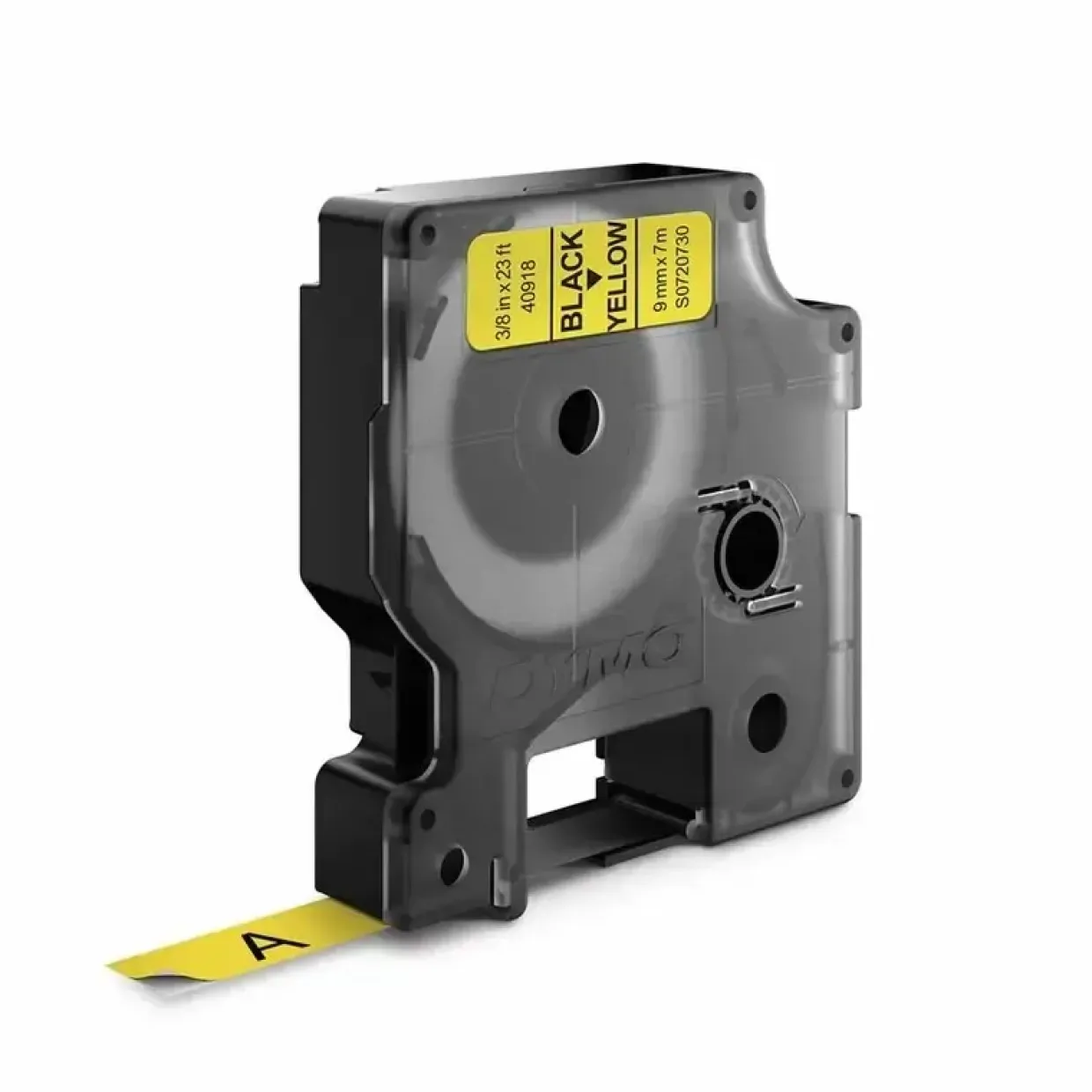 DYMO Tape D1 40918 - Labeltape 9 mm sort på gul