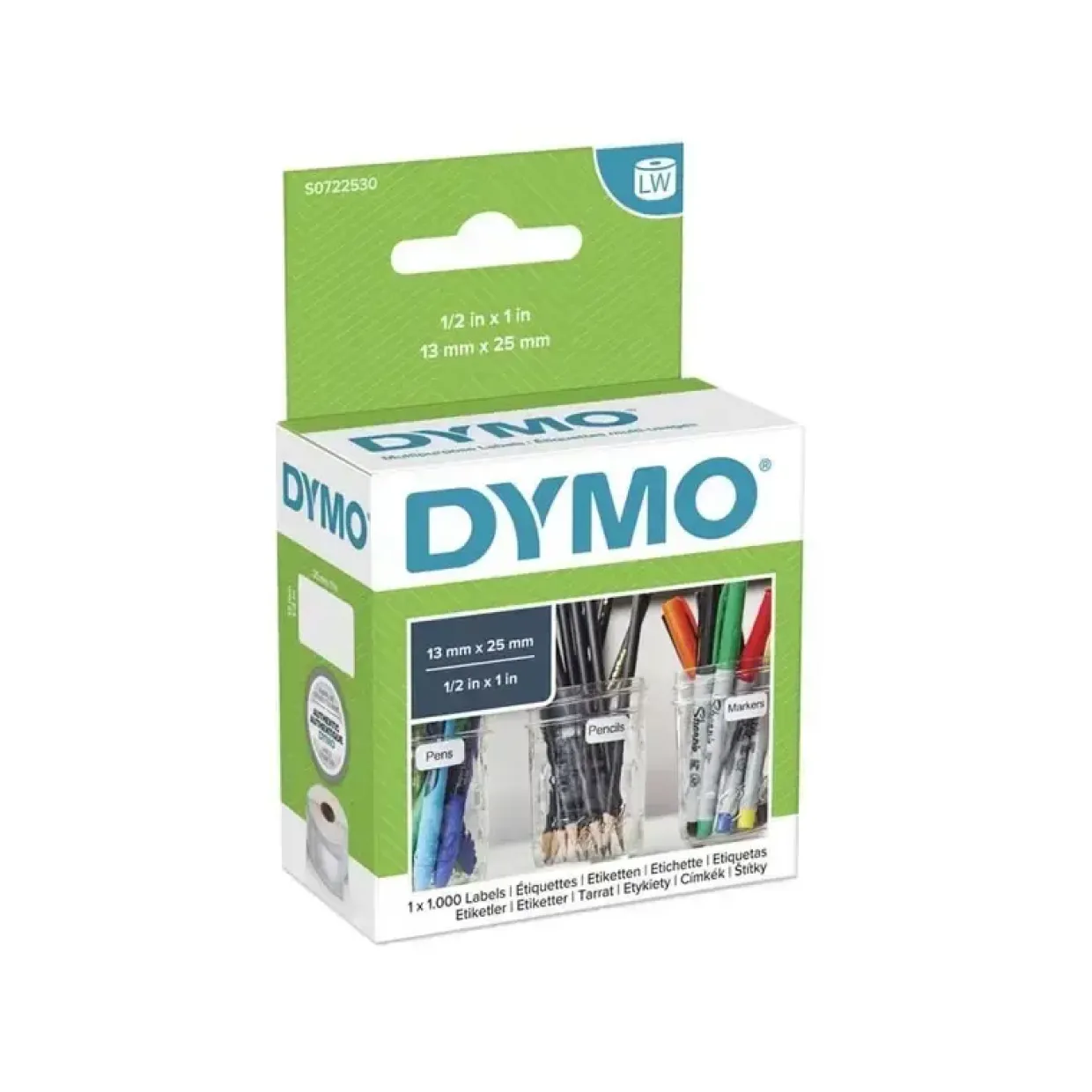 DYMO 11353 - Universaletiketter hvid 13 x 25 mm - 1000 stk