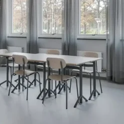 Elevbord Atlas 1132, 700x600mm, eg højtrykslaminat, hvidt stel