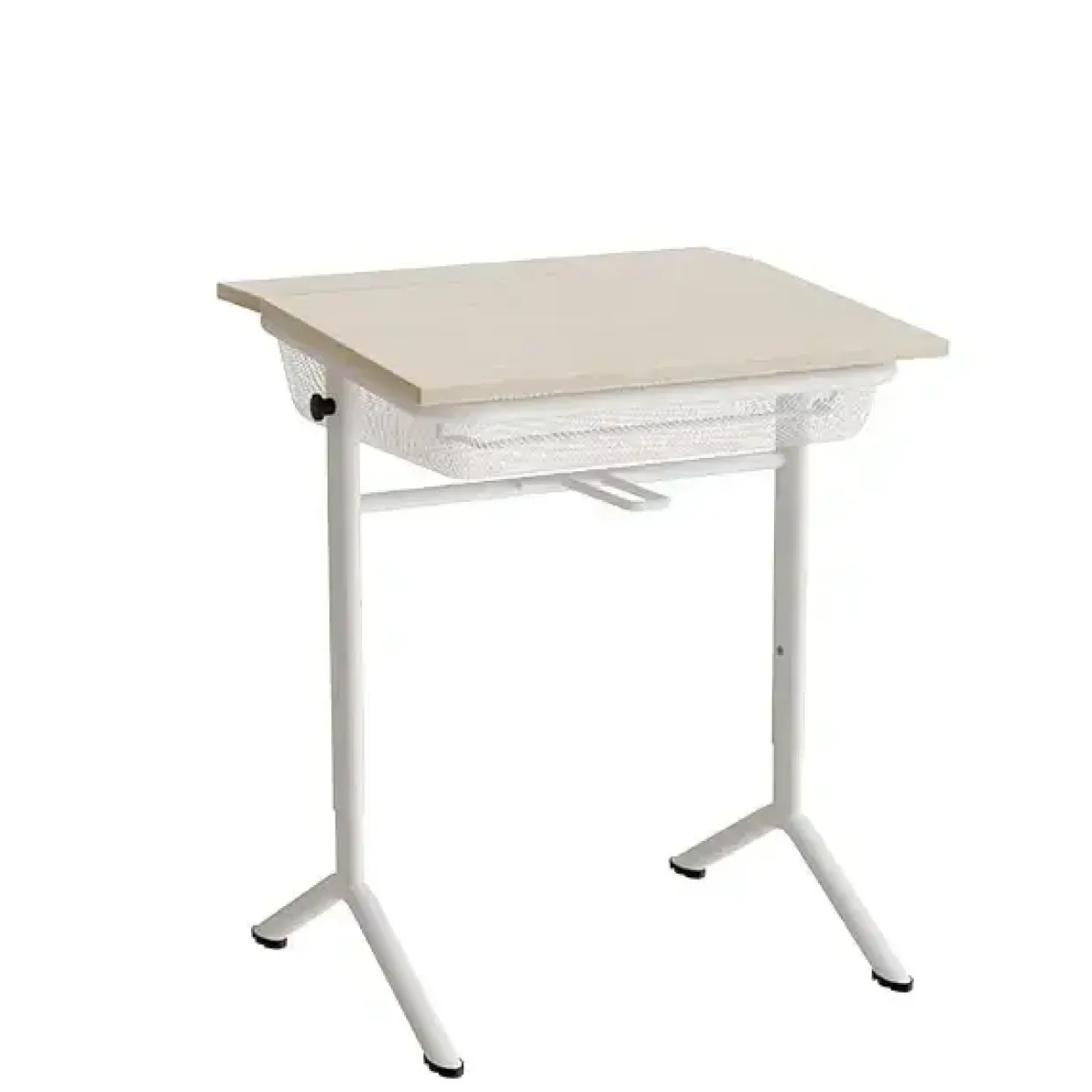 Elevbord Atlas 1128, 650x550mm, lyddæmpende eg højtrykslaminat, hvidt stel