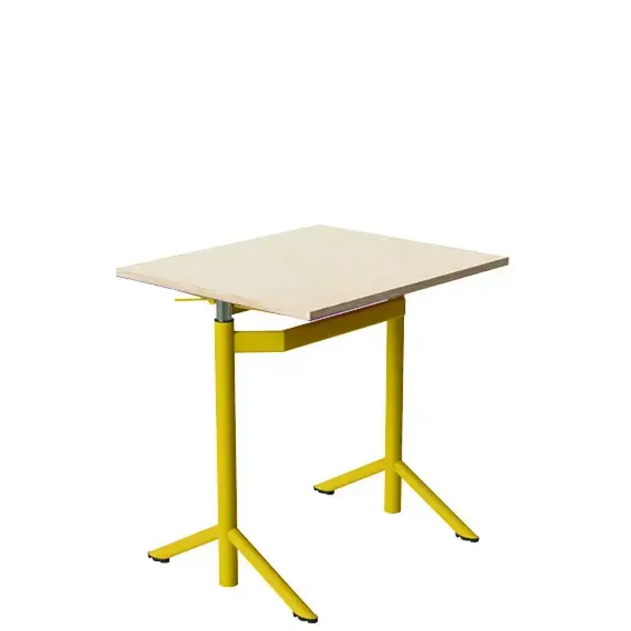 Elevbord Atlas 1132, 700x600mm, lyddæmpende eg højtrykslaminat, gult stel