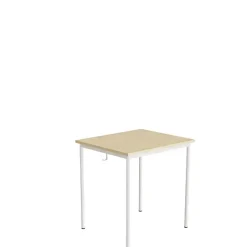 Elevbord - 700x600 mm - Højde 720 mm - Birk laminat - Hvidt stålstel