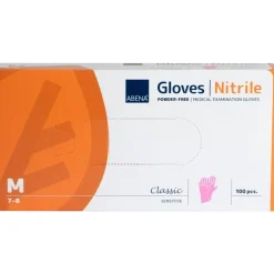 Engangshandsker ABENA Classic Sensitive pink M pudderfri - 100 stk