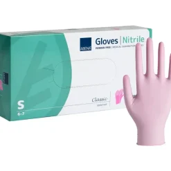 Engangshandsker ABENA Classic S pink nitril pudderfri Sensitive - 100 stk
