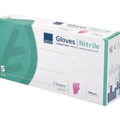 Engangshandsker ABENA Classic Sensitive S lilla nitril pudderfri - 100 stk